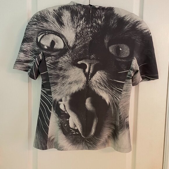 Tory Burch Animal House Cat Printed T-Shirt - size 8  - FREE SHIPPING - Picture 2 of 6